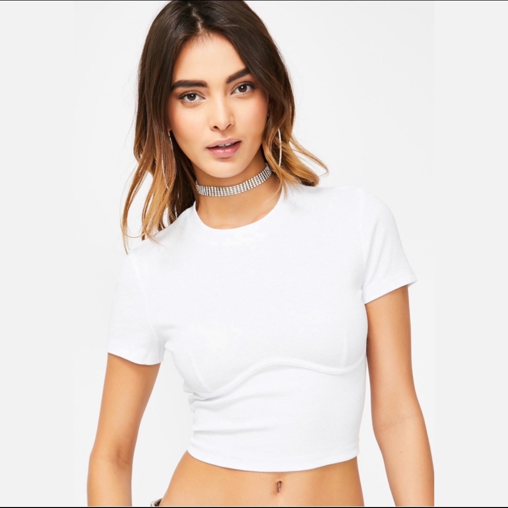 Zemeta Bust Wired White Top from Dolls Kill